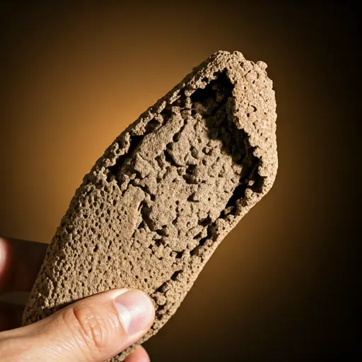 Termite-damaged wood sample showing structural damage